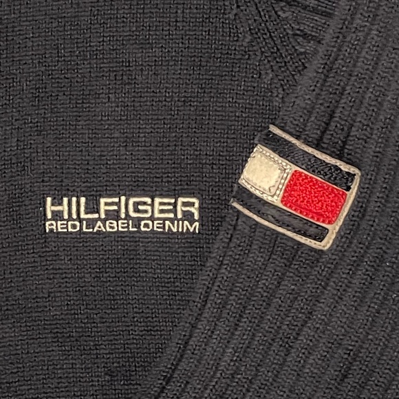 Vintage navy Tommy Hilfiger denim sweater - Picture 2 of 4